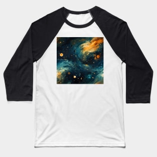 Van Gogh Starry Night Outer Space Pattern 1 Baseball T-Shirt